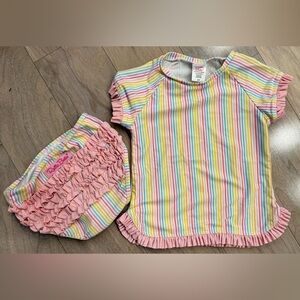 Ruffle Butts 2pc short sleeve swim set 3T
